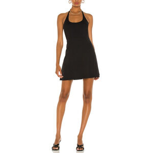 Susana Monaco Sleek Black Halter Neck A Line Dress Size S